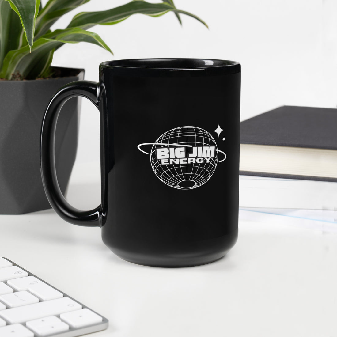 Big Jim Energy Black Glossy Mug